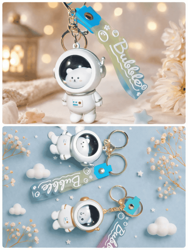 Cute Astronaut Bear Keyring