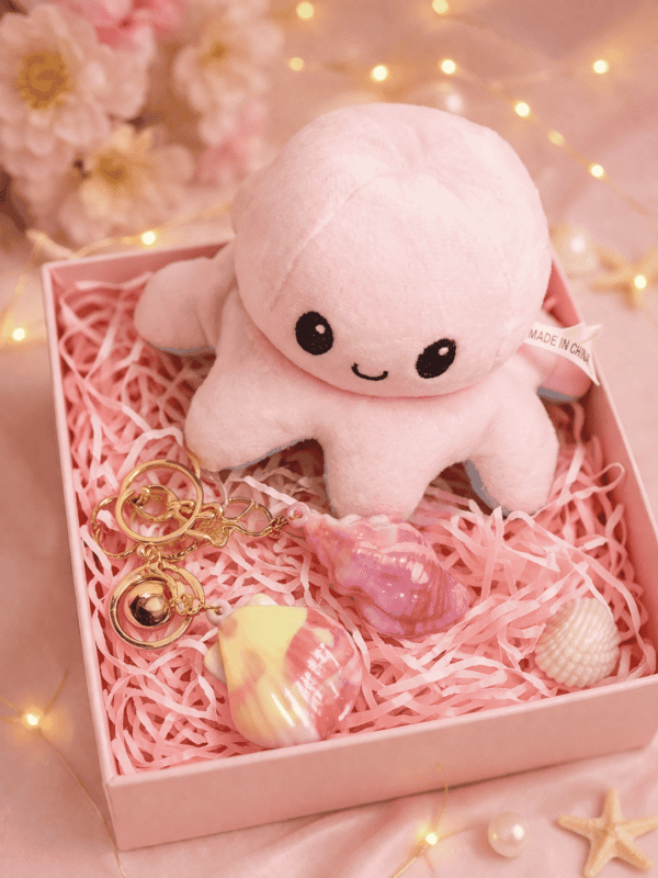 Cute Octopus Plush Toy & Shell Keychain Combo | Gift Set