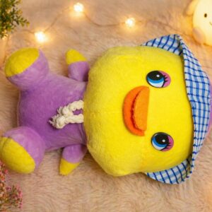 Cute soft duck toy made with child-safe materials, perfect for kids to play, hug, and use as a lovely room decoration or gift.